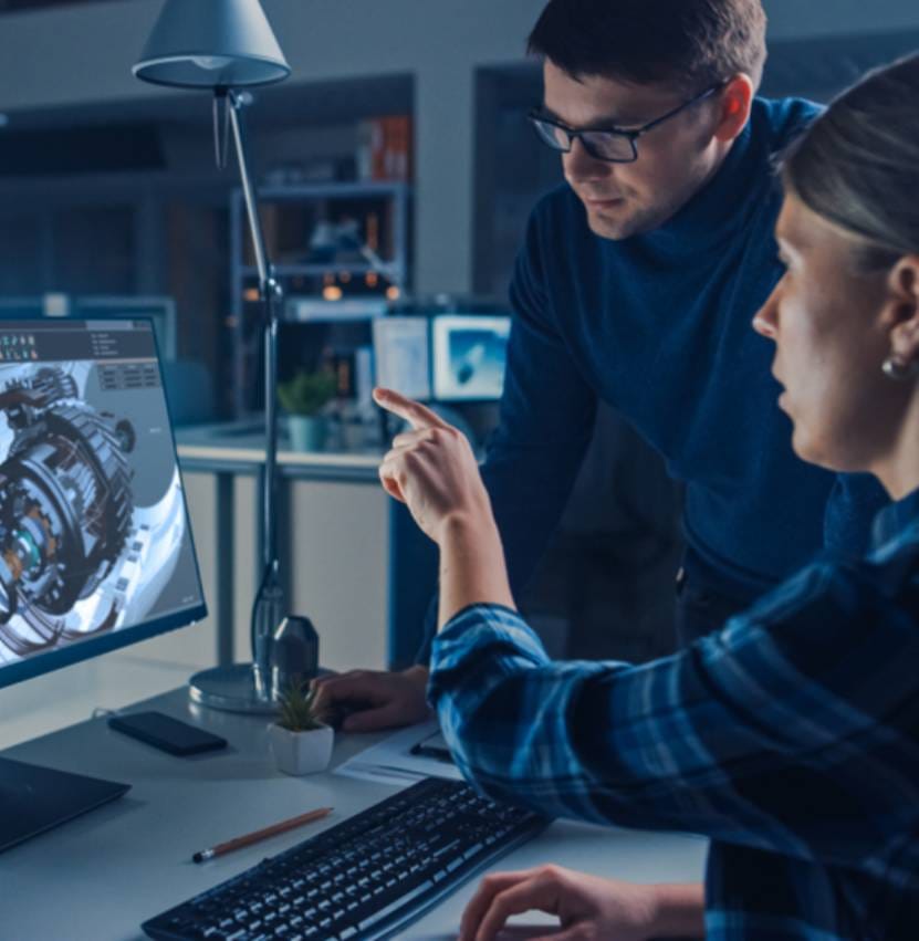 Signal engineers reviewing a design